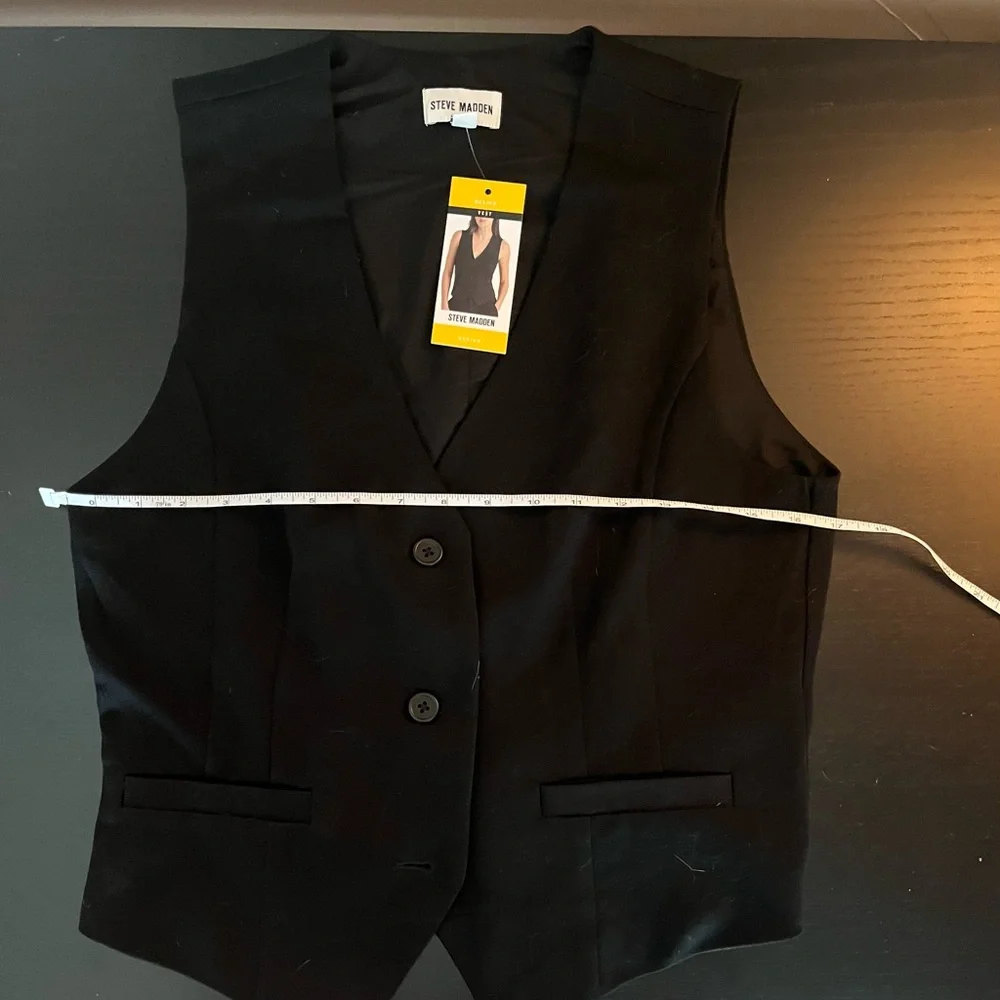NWT Steve Madden Women's Vest Black Sz M - Picture 5 of 11